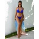 Three-piece Suit Padded Backless Bandage Solid Color Bikini Swimsuit