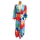 Long Sleeves Bandage Floral Printed Multi-Colored Cover-Ups Swimwear