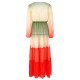 Bandage Color-Block Long Sleeves Loose Deep V-Neck Cover-Ups Swimwear