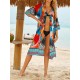 Floral-Print Half-Sleeve Cardigan Cover-Up Swimwear