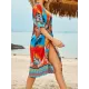 Floral-Print Half-Sleeve Cardigan Cover-Up Swimwear