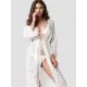 Long Sleeve Lace Split-Joint Lace-Up Vacation Cover-Up Swimwear