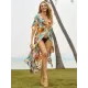 Short Sleeve Floral V-Neck Cardigan Midi Dress Cover-Up Swimwear