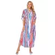 Striped Loose Pocket Cardigan Vacation Beach Cover-Up Swimwear