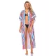 Striped Loose Pocket Cardigan Vacation Beach Cover-Up Swimwear