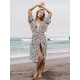 Leopard Split-Side Cardigan Vacation Beach Cover-Up Swimwear