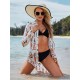 Cartoon Girl Print Long Sleeve Shirt-Style Beach Cover-Up Swimwear