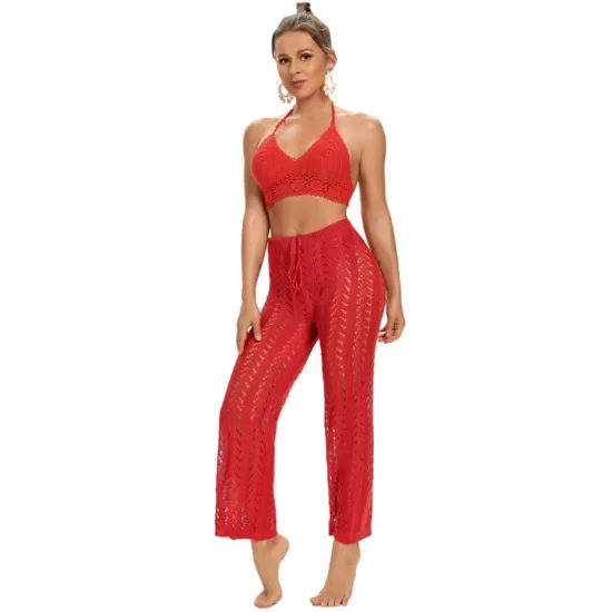 Sexy Crochetgo Hollow Beach Trousers Cover-Ups