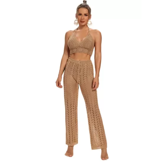 Sexy Crochetgo Hollow Beach Trousers Cover-Ups