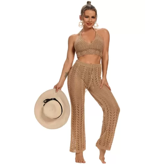 Sexy Crochetgo Hollow Beach Trousers Cover-Ups