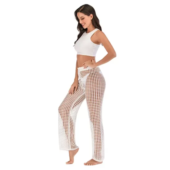 Sexy See-Through Crochetgo Hollow Beach Trousers Cover-Ups