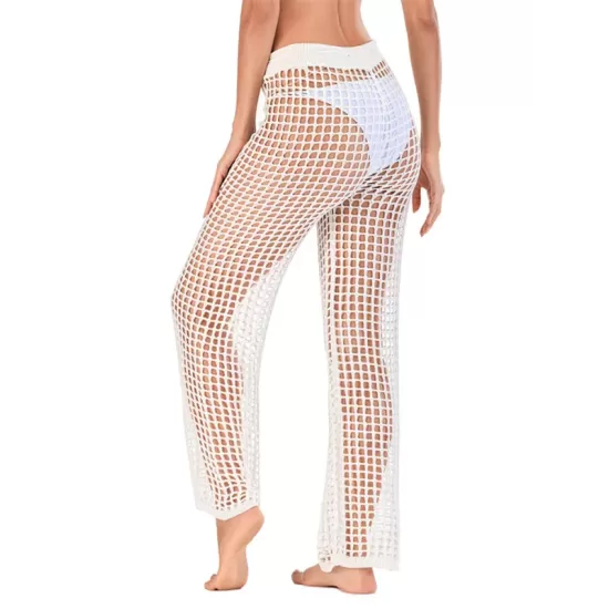 Sexy See-Through Crochetgo Hollow Beach Trousers Cover-Ups