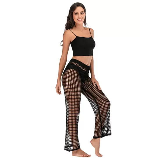 Sexy See-Through Crochetgo Hollow Beach Trousers Cover-Ups