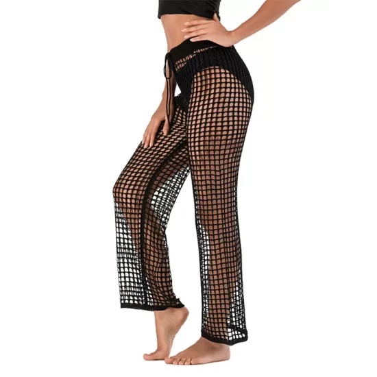 Sexy See-Through Crochetgo Hollow Beach Trousers Cover-Ups