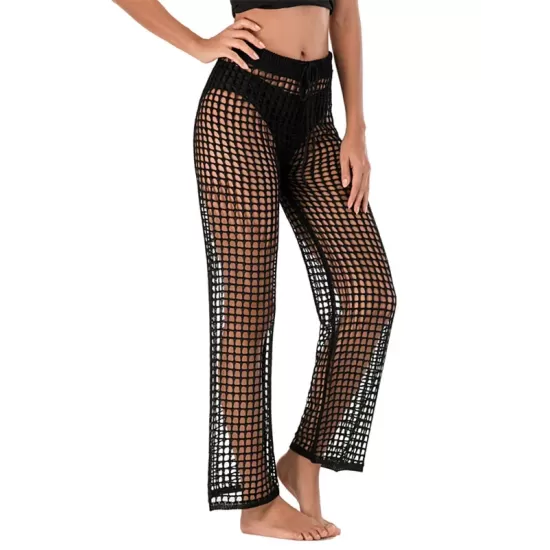 Sexy See-Through Crochetgo Hollow Beach Trousers Cover-Ups