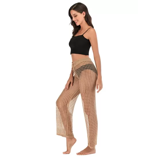 Sexy See-Through Crochetgo Hollow Beach Trousers Cover-Ups