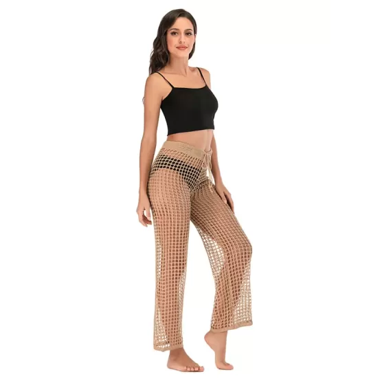 Sexy See-Through Crochetgo Hollow Beach Trousers Cover-Ups