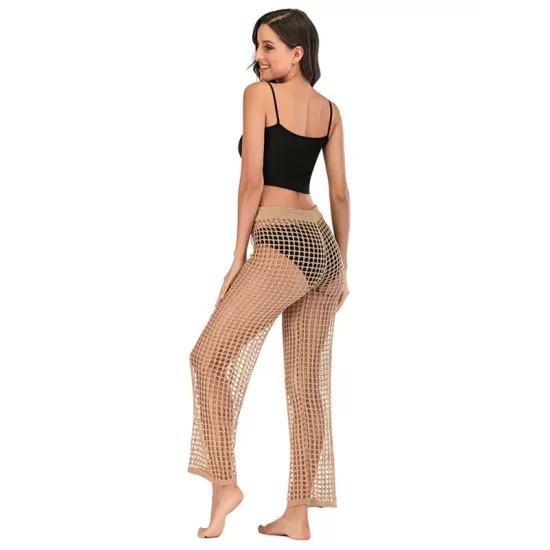 Sexy See-Through Crochetgo Hollow Beach Trousers Cover-Ups