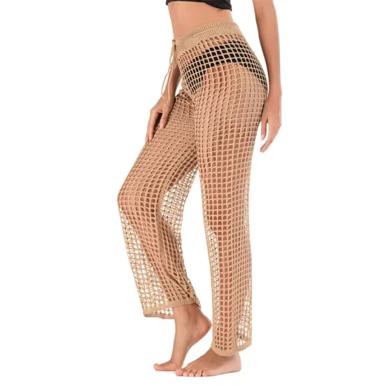 Sexy See-Through Crochetgo Hollow Beach Trousers Cover-Ups