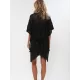 Loose Hollow Vacation Half Sleeve V Neck Beach Cover-Ups