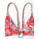 Three-Piece Floral Print Bandage Tie Side Bikini Swimwear