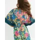 Half Sleeve V-Neck Loose Floral Split-Side Cover-Up Swimwear