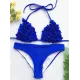 Ribbed Triangle Top With Panty Bikini Set