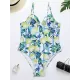 Spaghetti-Neck Fruit Printed Underwired One-Piece Swimwear