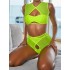 Fluorescent Hollow Split-Joint Split Bikini Swimsuit