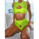 Fluorescent Hollow Split-Joint Split Bikini Swimsuit