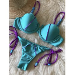 Spaghetti Neck Split-Joint Bikini Set