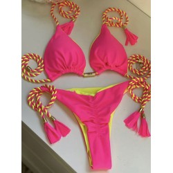 Triangle Halterneck Two Pieces Bikini Set