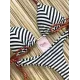 Beach Padded Tie Side Checkered Halter-Neck Bikini Swimsuit