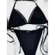 Tie Side Solid Color Halter-Neck Bikini Swimsuit