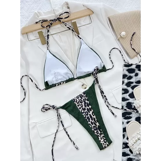 Triangle Split Joint Two Pieces Bikini Set