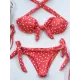 Polka-Dot Off-the-shoulder Bikini Swimsuit