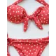 Polka-Dot Off-the-shoulder Bikini Swimsuit