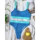 Padded Color-Block Spaghetti-Neck Swimsuits