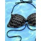 Backless Bandage Hollow Padded Halter-Neck Bikini Swimsuit