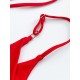 Padded Backless Bandage Snakeskin Printed Halter-Neck Bikini Swimsuit