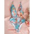 Spaghetti-Neck Floral Belted One-Piece Swimwear