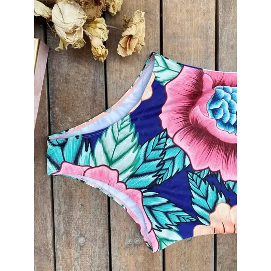 Off-The-Shoulder Floral One-Piece Swimwear