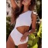 One-Shoulder Hollow Solid Color One-Piece Swimsuit