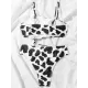 Monokini Sleeveless Black Printed Padded One-Piece Swimwear