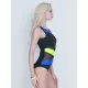 Sexy Contrast Color Split-Joint Mesh Sleeveless One-Piece Swimwear