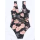 Floral Print Bandage Hollow Backless Sexy Slim One-Piece Swimwear