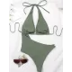 Sexy Triangle Hollow Solid One-Piece Swimwear