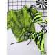 Snakeskin Print Lace-Up Tankini Swimsuit