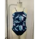 Leaves Printing Backless Slim Tankini Swimsuit