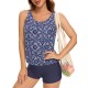 Ethnic Printed Adjustable Spaghetti-Neck Tankini Swimsuit